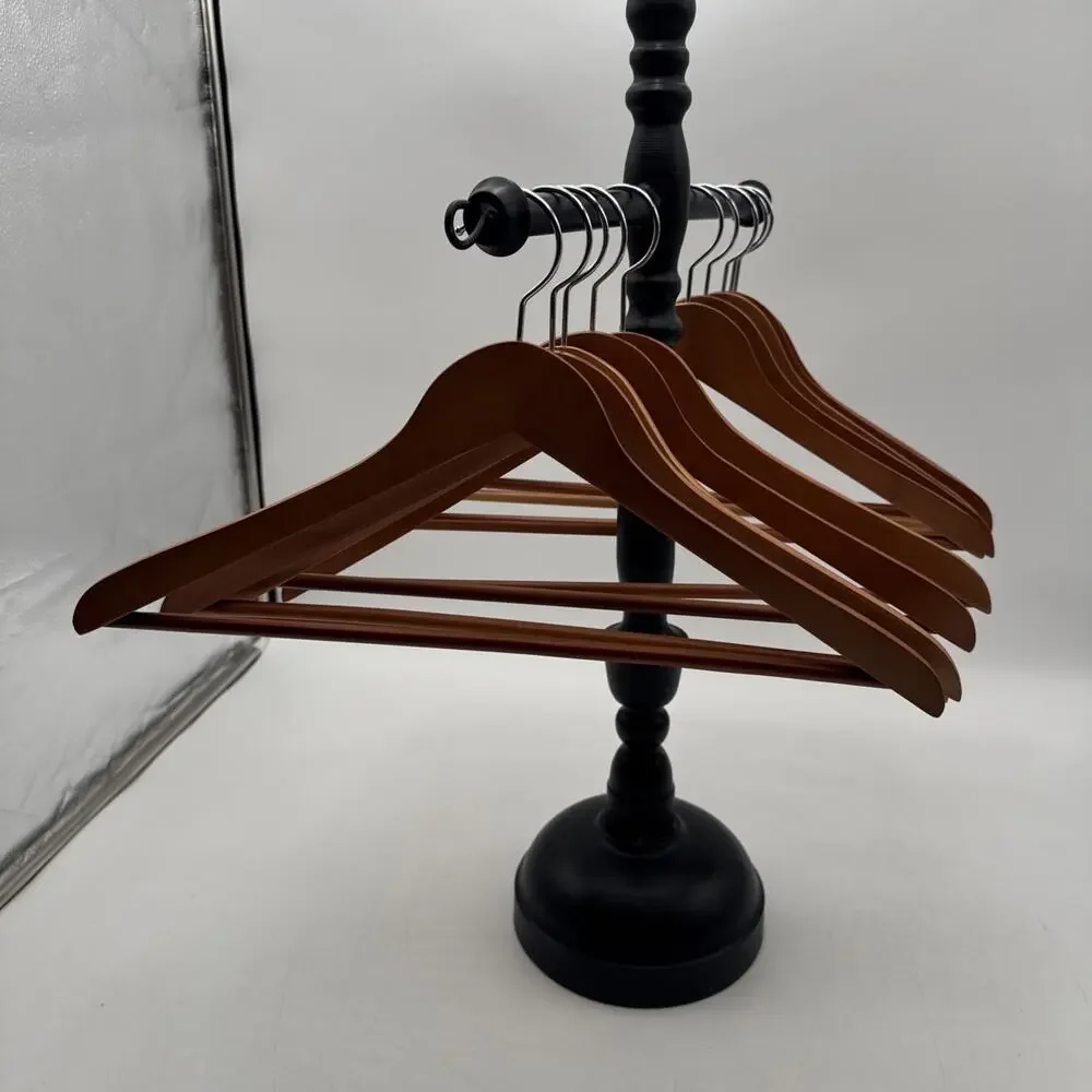 Lot Of 10 Beautiful Wood Hangers For Pants And Or Suits